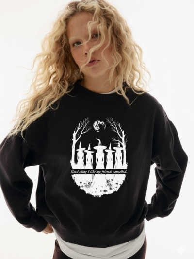I Like My Friends Cancelled Witch Sweatshirt | Showgirl Lyrics Shirt — Taylor Swift Halloween Cozy Outfits