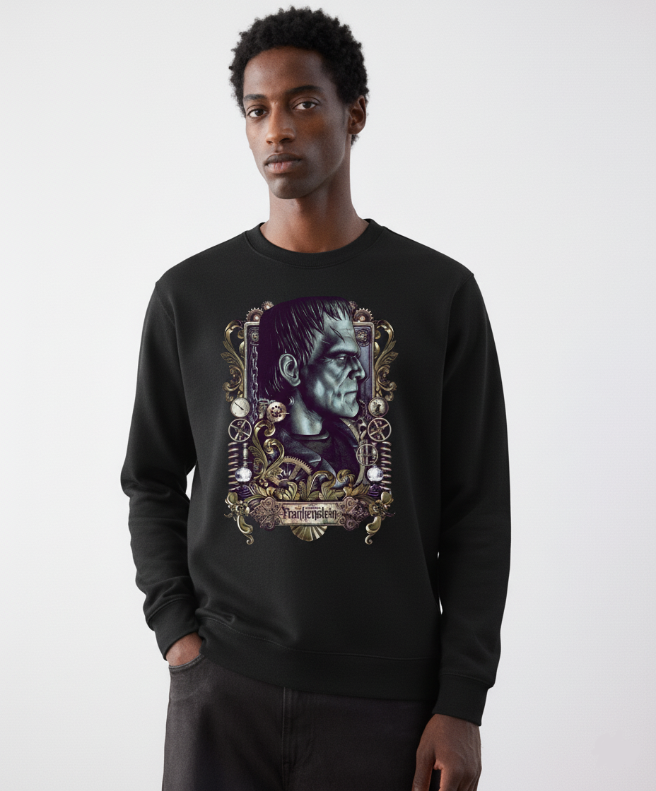 FRANKENSTEIN Crewneck Sweatshirt | Halloween Shirt — Classic Horror Cozy Outfits