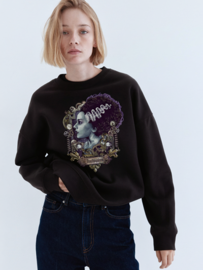 THE BRIDE OF FRANKENSTEIN Sweatshirt | Halloween Crewneck — Classic Horror Cozy Outfits