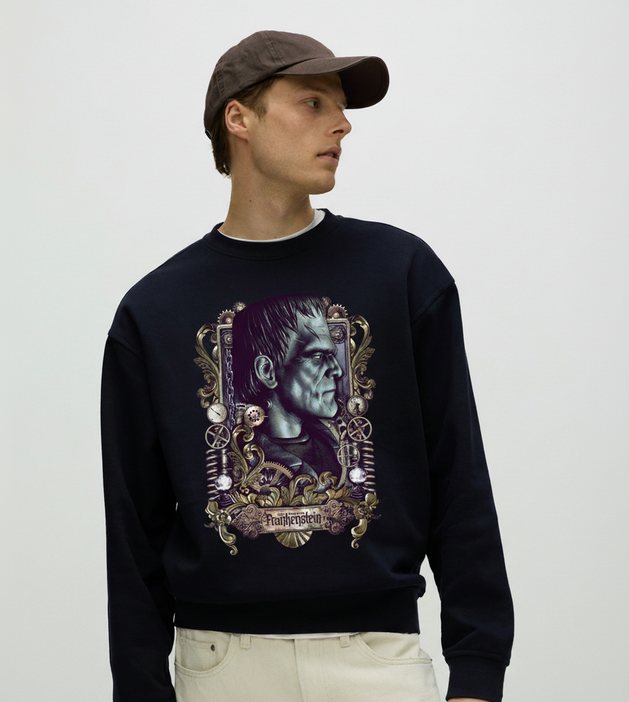FRANKENSTEIN Crewneck Sweatshirt | Halloween Shirt — Classic Horror Cozy Outfits - Image 2