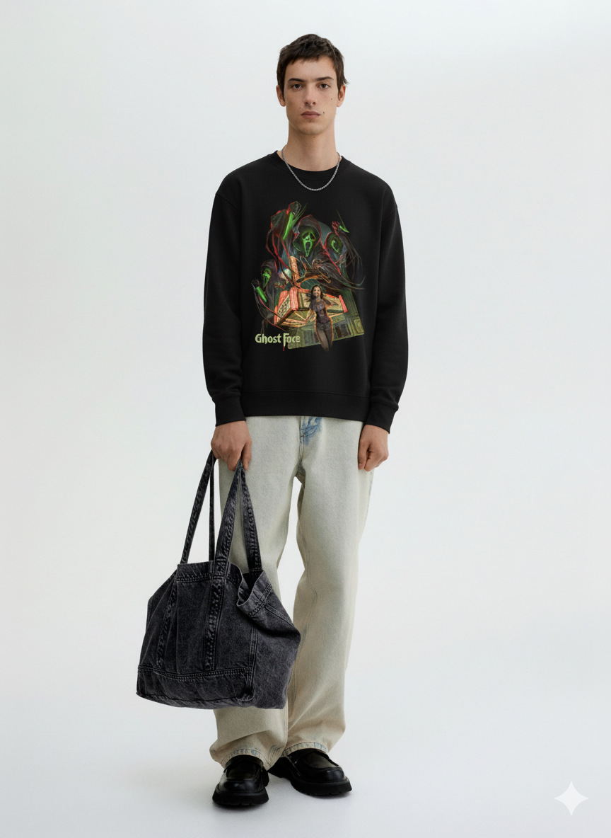 Father Death II GhostFace Sweatshirt | Halloween Crewneck — Classic Horror Cozy Outfits - Image 2