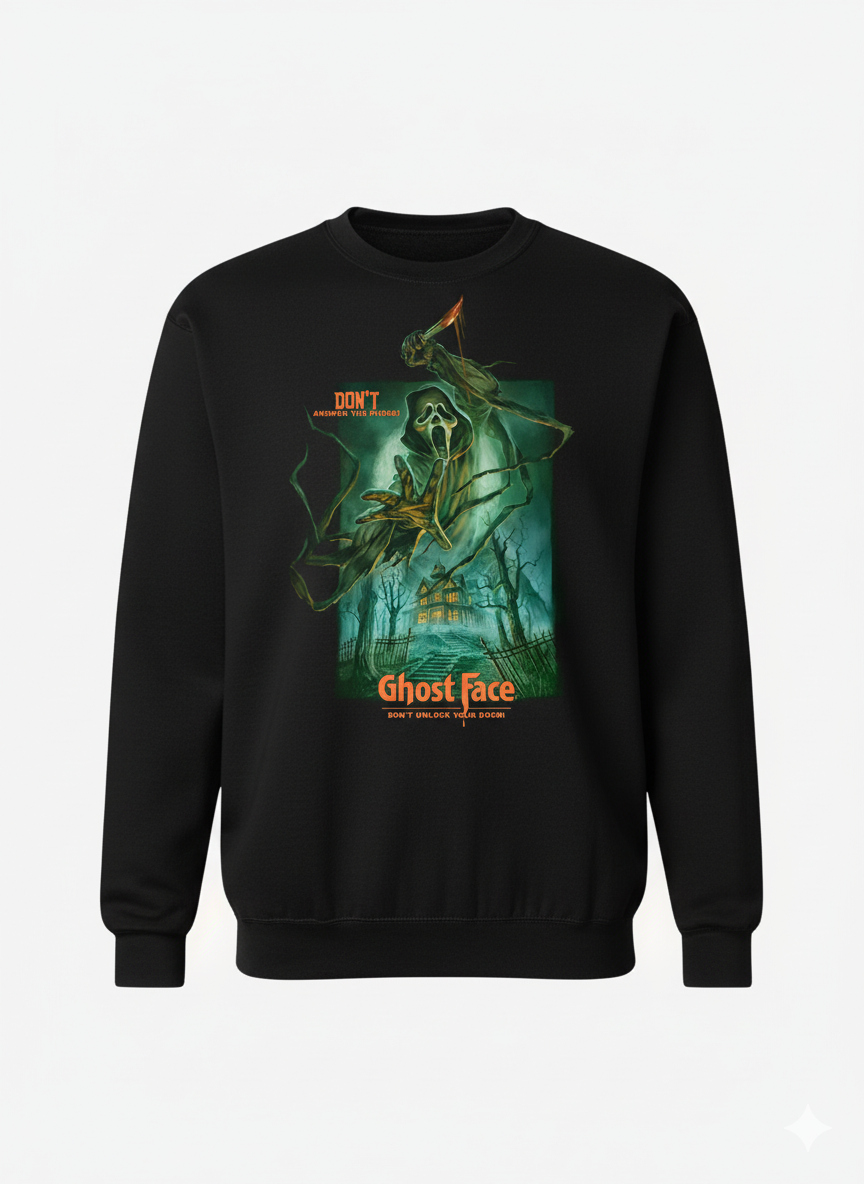 Ghostface Crewneck | Halloween Sweatshirt — Classic Horror Cozy Outfits - Image 2