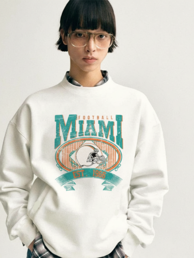 Miami Dolphins Vintage Sweatshirt | Retro 1966 Football Crewneck Pullover