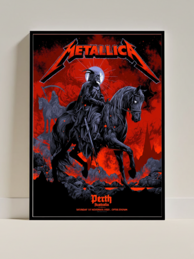Metallica M72 World Tour Perth Australia 2025 | Reaper Rider Tour Poster — Premium Semi-Glossy Print