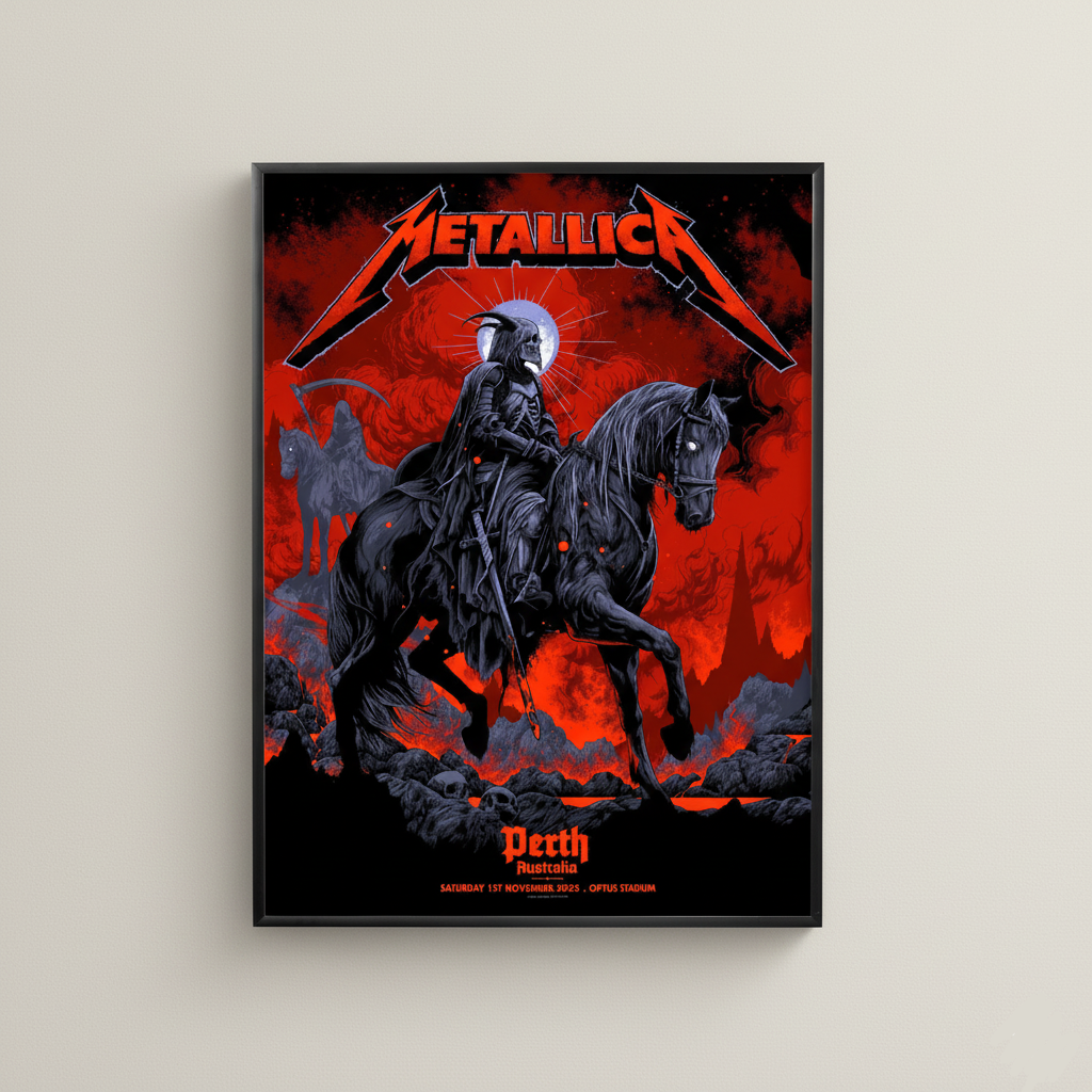 Metallica M72 World Tour Perth Australia 2025 | Reaper Rider Tour Poster — Premium Semi-Glossy Print - Image 2