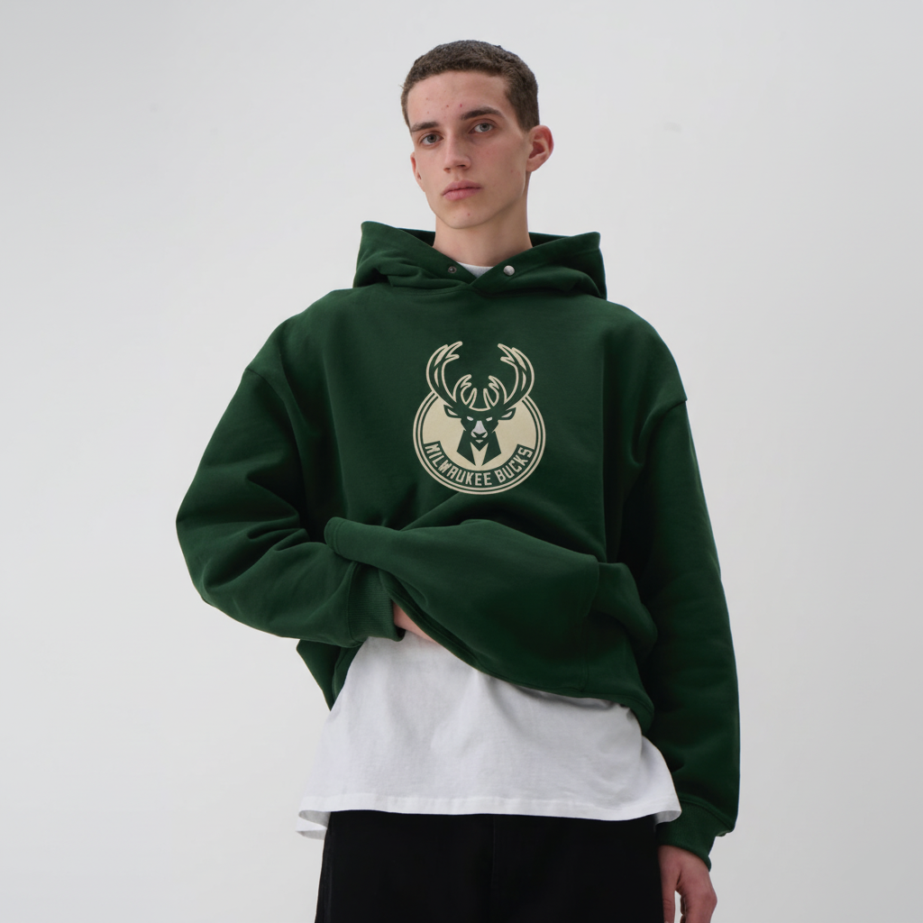 Milwaukee Bucks Hoodie | Classic NBA Basketball Green Pullover Sweatshirt - Image 3