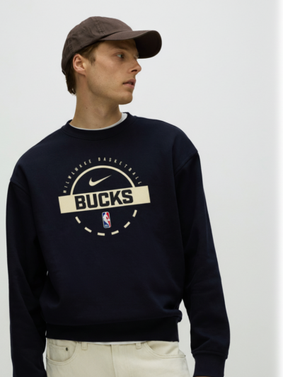 Milwaukee Bucks Basketball Sweatshirt | Minimal NBA Streetwear Crewneck Pullover