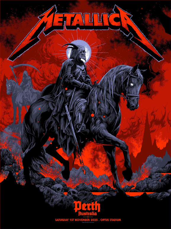 Metallica M72 World Tour Perth Australia 2025 | Reaper Rider Tour Poster — Premium Semi-Glossy Print - Image 4