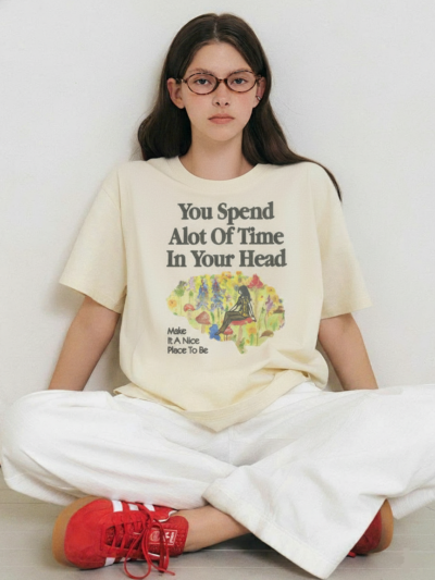 You Spend A Lot Of Time In Your Head | Positive Mindset Quote — Comfort Colors Tee | Cozy Core Aesthetic