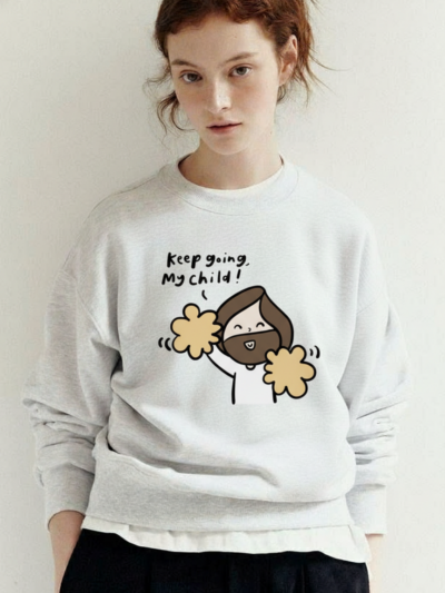 Keep Going My Child | Wholesome Jesus Design — Sweatshirt | Faith Core Hope Aesthetic