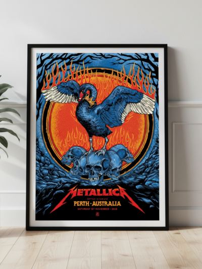 Metallica M72 World Tour Perth Australia 2025 | Tour Poster Art — Premium Semi-Glossy Print | Heavy Metal Wall Decor