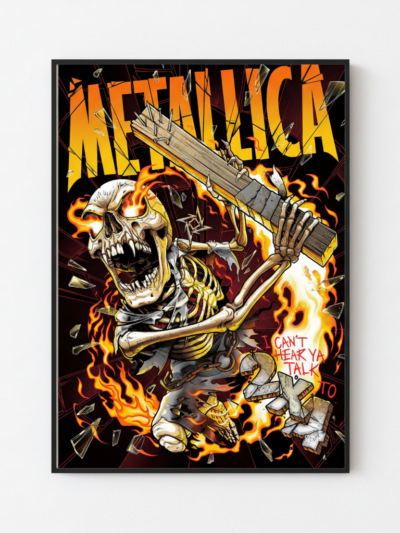 Metallica “2 x 4” | Fiery Skeleton Poster — Premium Semi-Glossy Print | Hypetops