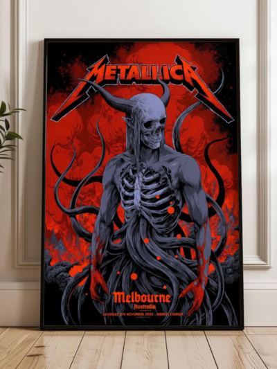 Metallica M72 World Tour | Melbourne 2025 Demon Poster — Premium Semi-Glossy Print | Hypetops
