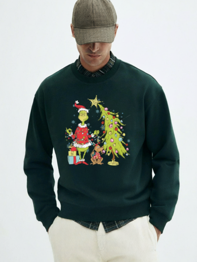 The Grinch Christmas | Decorating Whimsical Tree Design — Funny Holiday Sweatshirt | Hypetops