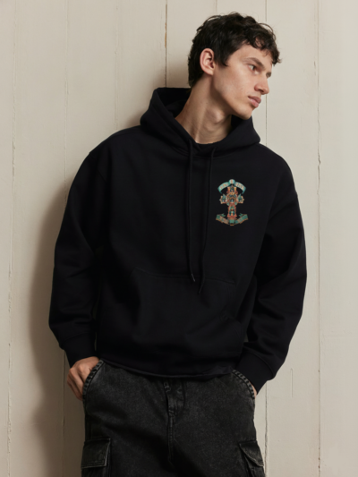 Guns N’ Roses | Mexico City 2025 Aztec Skull Cross — Premium 2-Sided Print Hoodie