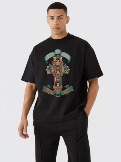 Guns N’ Roses | Mexico City 2025 Aztec Skull Cross — Premium Graphic T-Shirt