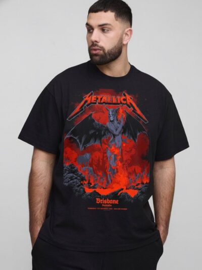 Metallica Brisbane 2025 Hellbound Tour Graphic T-Shirt