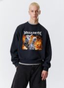 Megadeth “I Don’t Care” Skull Inferno Crewneck Sweatshirt | Dark Metal Rebellion
