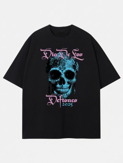 Deftones “Dia De Los 2025” Skull Graphic T-Shirt | Alternative Metal Artwork Tee