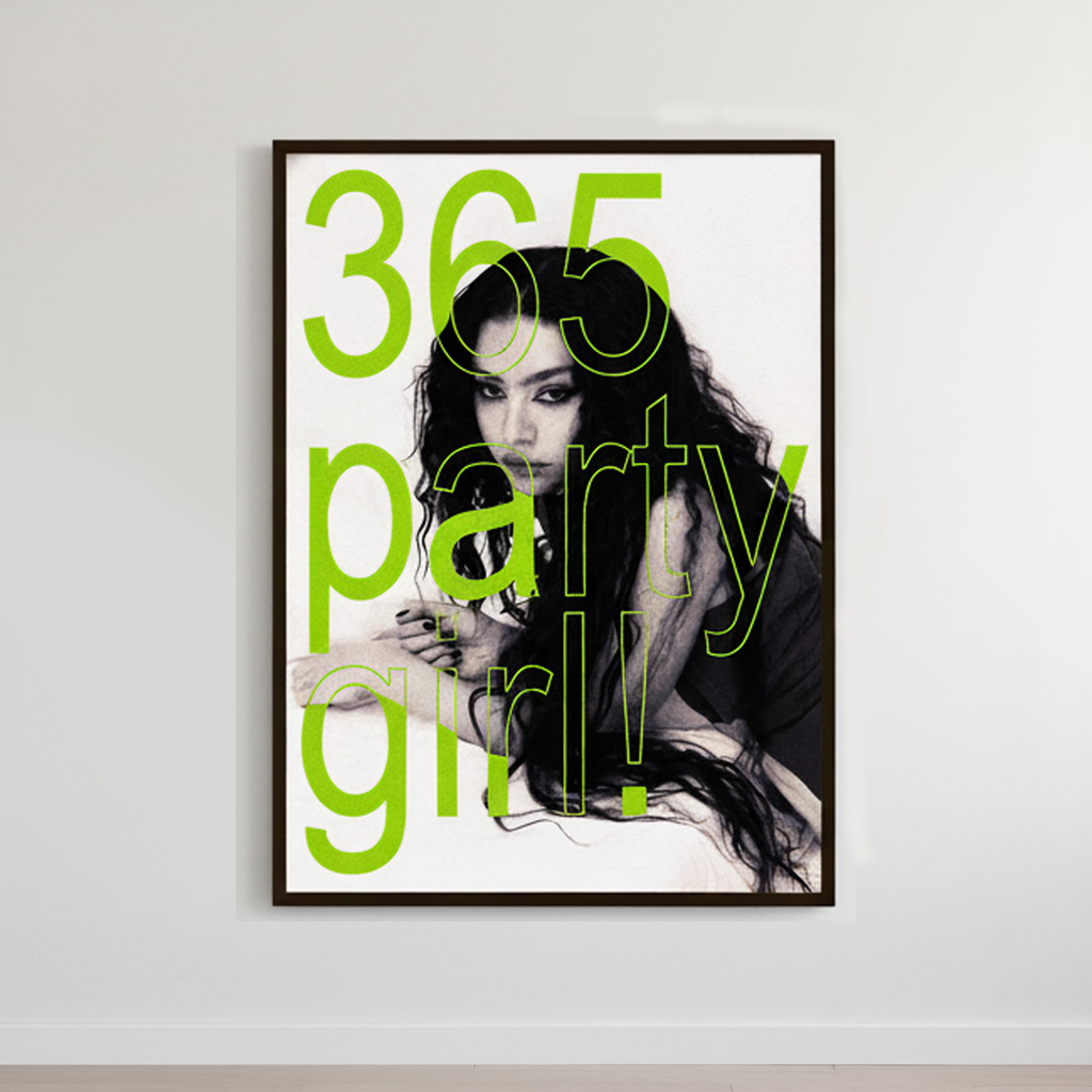 Charli XCX “365 Party Girl” Poster | Brat Era Hyperpop Art Print
