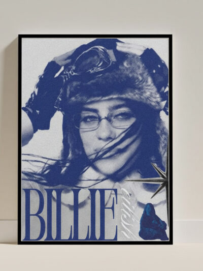 Billie Eilish Blue Editorial Poster | Experimental Aesthetic Art Print