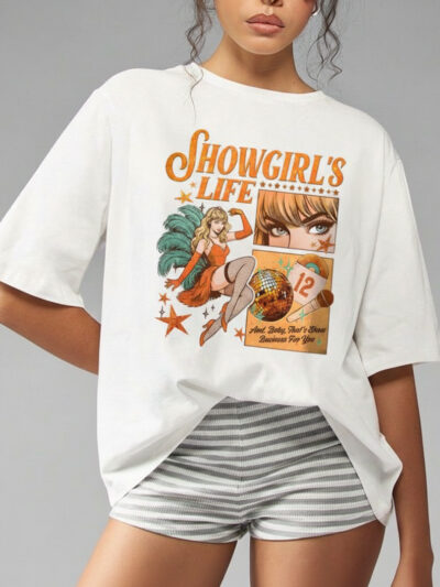 The Life of a Showgirl Comfort Colors Tee | Showgirl Era Retro Glitter Shirt
