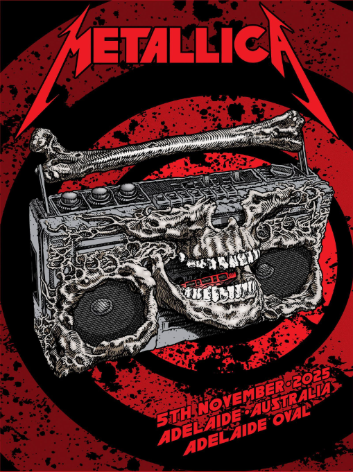 Metallica M72 World Tour | Adelaide 2025 Skull Boombox Poster — Premium Semi-Glossy Print | Hypetops - Image 4