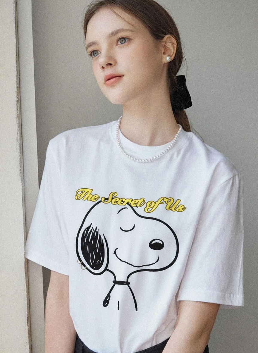 Snoopy The Secret of Us Shirt | Gracie Abrams Album Shirt – Nostalgia Minimalist Cartoon Pop Culture Tee