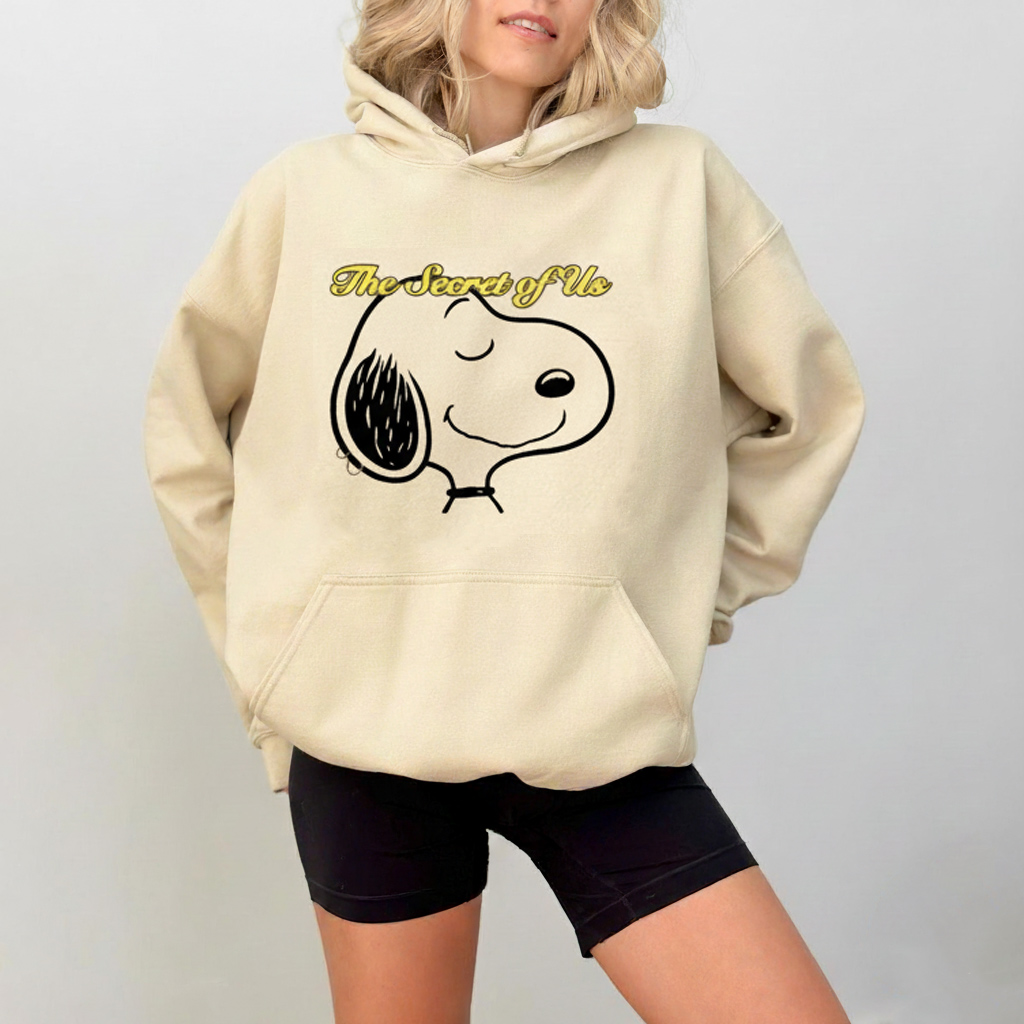 Snoopy The Secret of Us Shirt | Gracie Abrams Album Shirt – Nostalgia Minimalist Cartoon Pop Culture Tee - Image 3