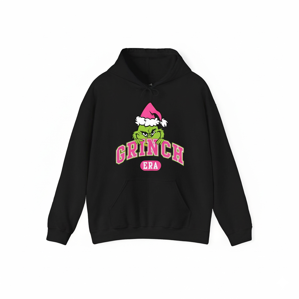 Grinch Era Shirt | Pink Varsity Grinch Crewneck – Merry Grinchmas Apparel - Image 2