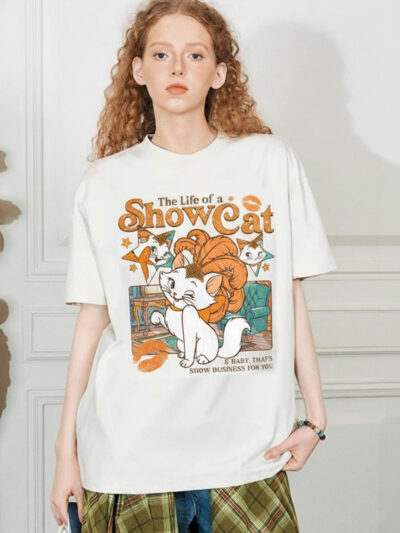 The Life of a ShowCat T-Shirt | Sparkly Showgirl Cat Comfort Colors Tee – Marie Inspired Cat Lover Tee Shirts