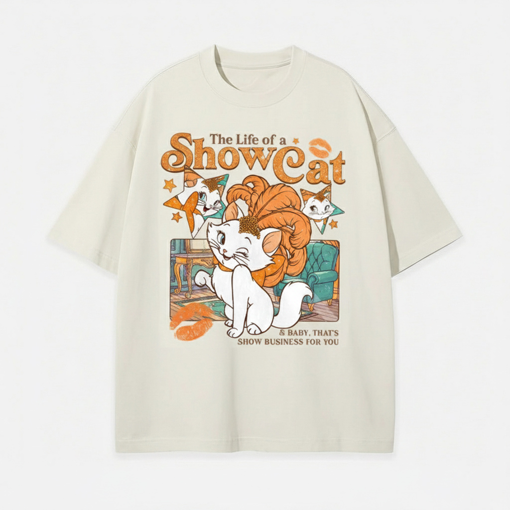 The Life of a ShowCat T-Shirt | Sparkly Showgirl Cat Comfort Colors Tee – Marie Inspired Cat Lover Tee Shirts - Image 2