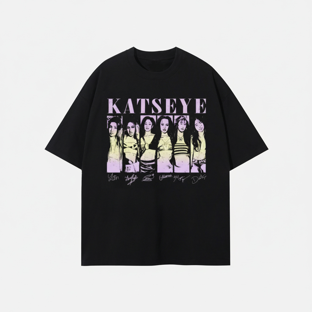 KATSEYE Signed Shirt | All Member Vintage Graphic Tee – Katseye Album Merch - Image 5