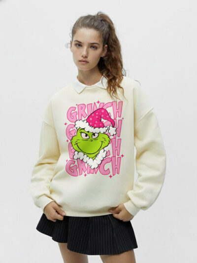 Pink Grinch Christmas Shirt – Retro Grinch Era Sweatshirt | Women’s Cute Xmas Tee