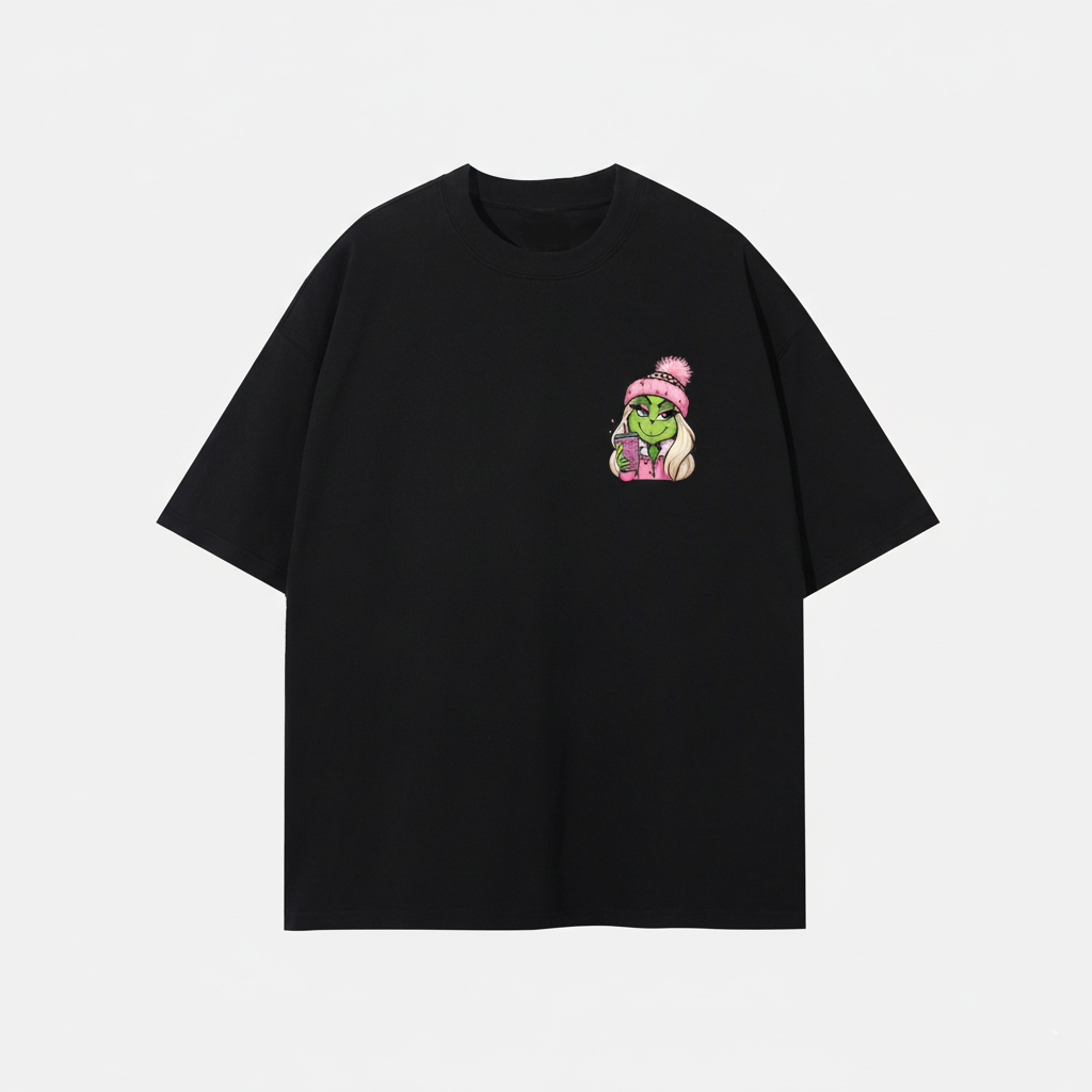 Grinch Mode On Shirt – Double-Sided Pink Grinch Christmas Sweatshirt | Women’s Grinch Tumbler Girl Xmas Apparel - Image 5