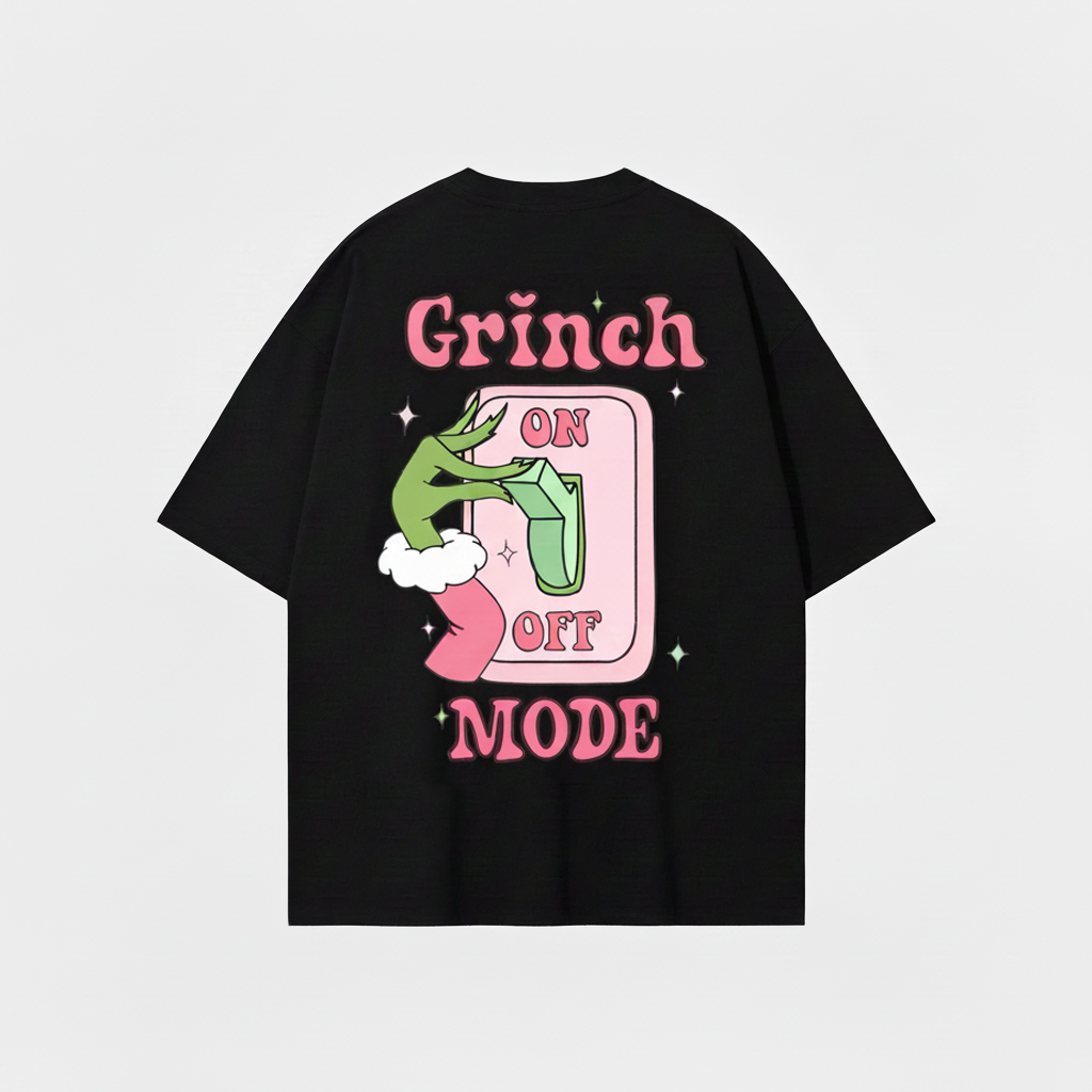 Grinch Mode On Shirt – Double-Sided Pink Grinch Christmas Sweatshirt | Women’s Grinch Tumbler Girl Xmas Apparel - Image 6
