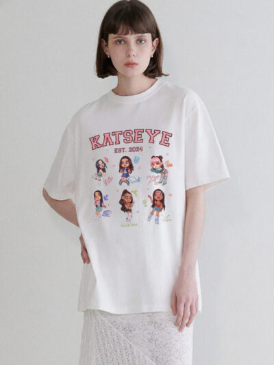 KATSEYE All Member Signed Shirt | Beautiful Chaos World Tour Tee – Chibi Graphic K-pop Merch