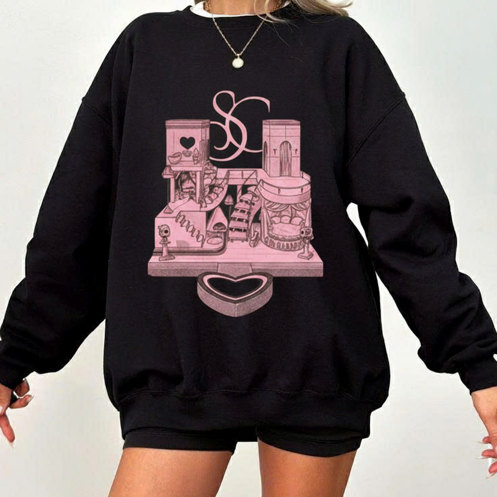 Sabrina Carpenter House Tour Shirt | Two-Sided Pink Coquette Retro Lyric Tee, Sweatshirt & Hoodie – Sabrina Merch - Image 3