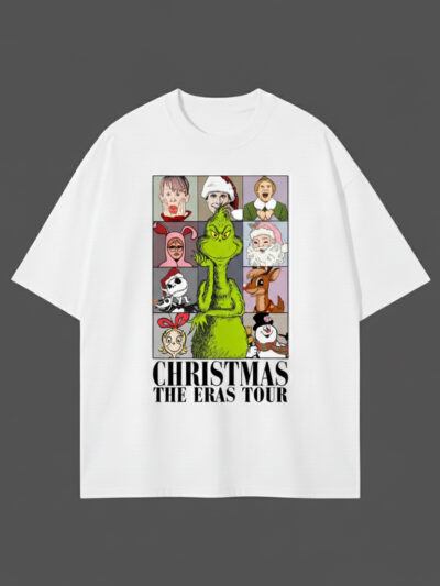 Christmas Eras Tour Grinch Shirt | Christmas Movie Characters T-Shirt, Merry Christmas Tour Sweatshirt & Hoodie, Xmas Family Tee