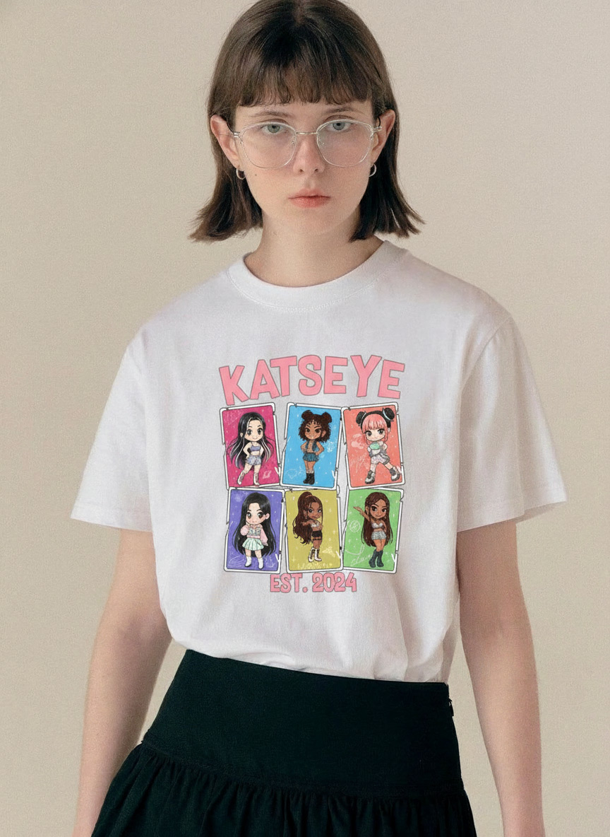 KATSEYE Vintage Chibi Shirt | K-Pop Katseye Cute Graphic Tee – Katseye Beautiful Chaos Sweatshirt & Hoodie