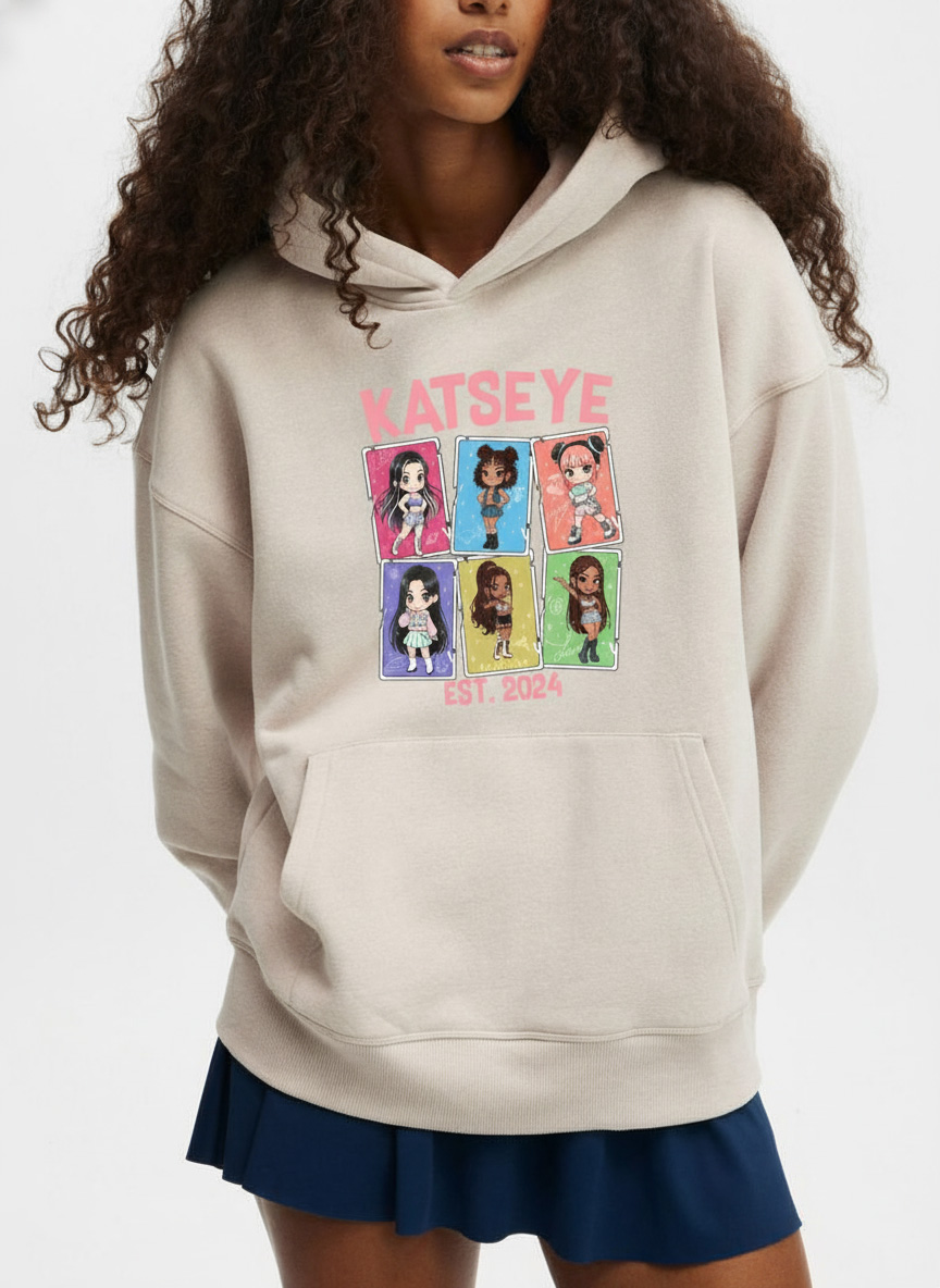 KATSEYE Vintage Chibi Shirt | K-Pop Katseye Cute Graphic Tee – Katseye Beautiful Chaos Sweatshirt & Hoodie - Image 4