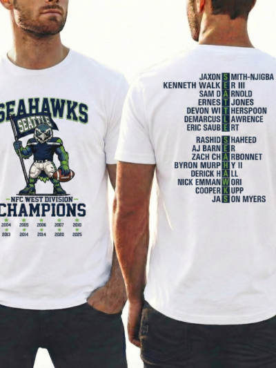 Seattle Seahawks NFC Champions Shirt | Seahawks NFC West Championship Double Sided Shirt