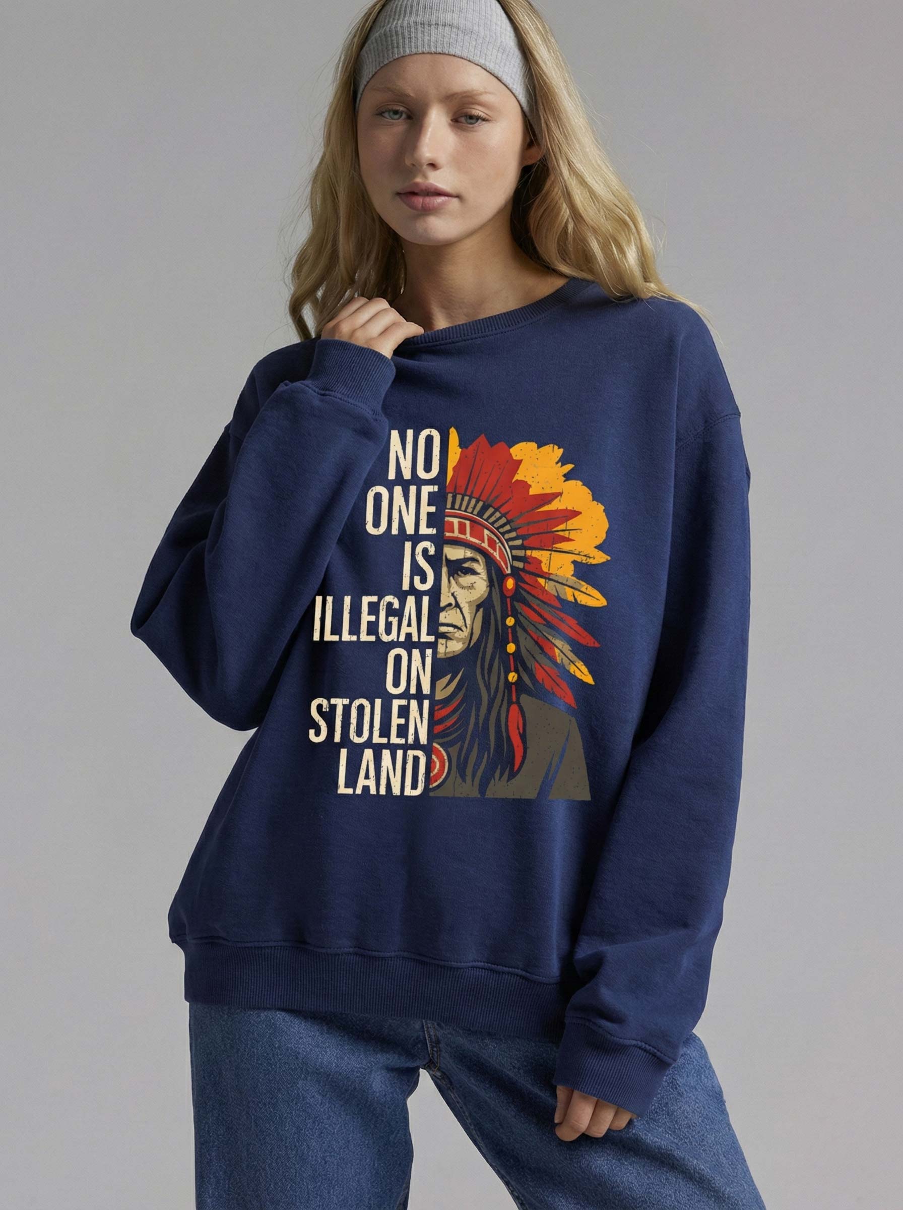 No One Is Illegal On Stolen Land Shirt – Immigration Human Rights Protest Tee - Image 2