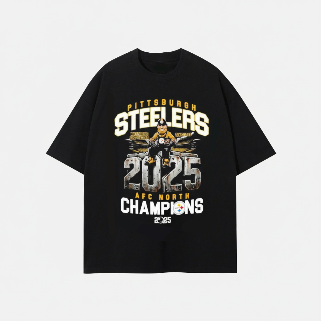 Steelers AFC North Champions Shirt | Pittsburgh Steelers AFC North Champions 2025 T-Shirt, Sweatshirt & Hoodie - Image 2
