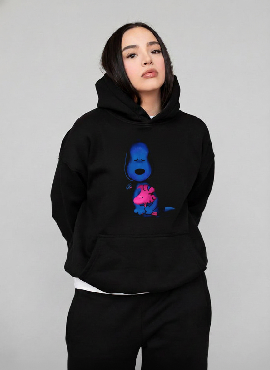 Snoopy x TV Girl Shirt | Snoopy Who Really Cares Shirt – Peanuts Sad Girl Aesthetic T-Shirt, Sweatshirt & Hoodie - Image 2