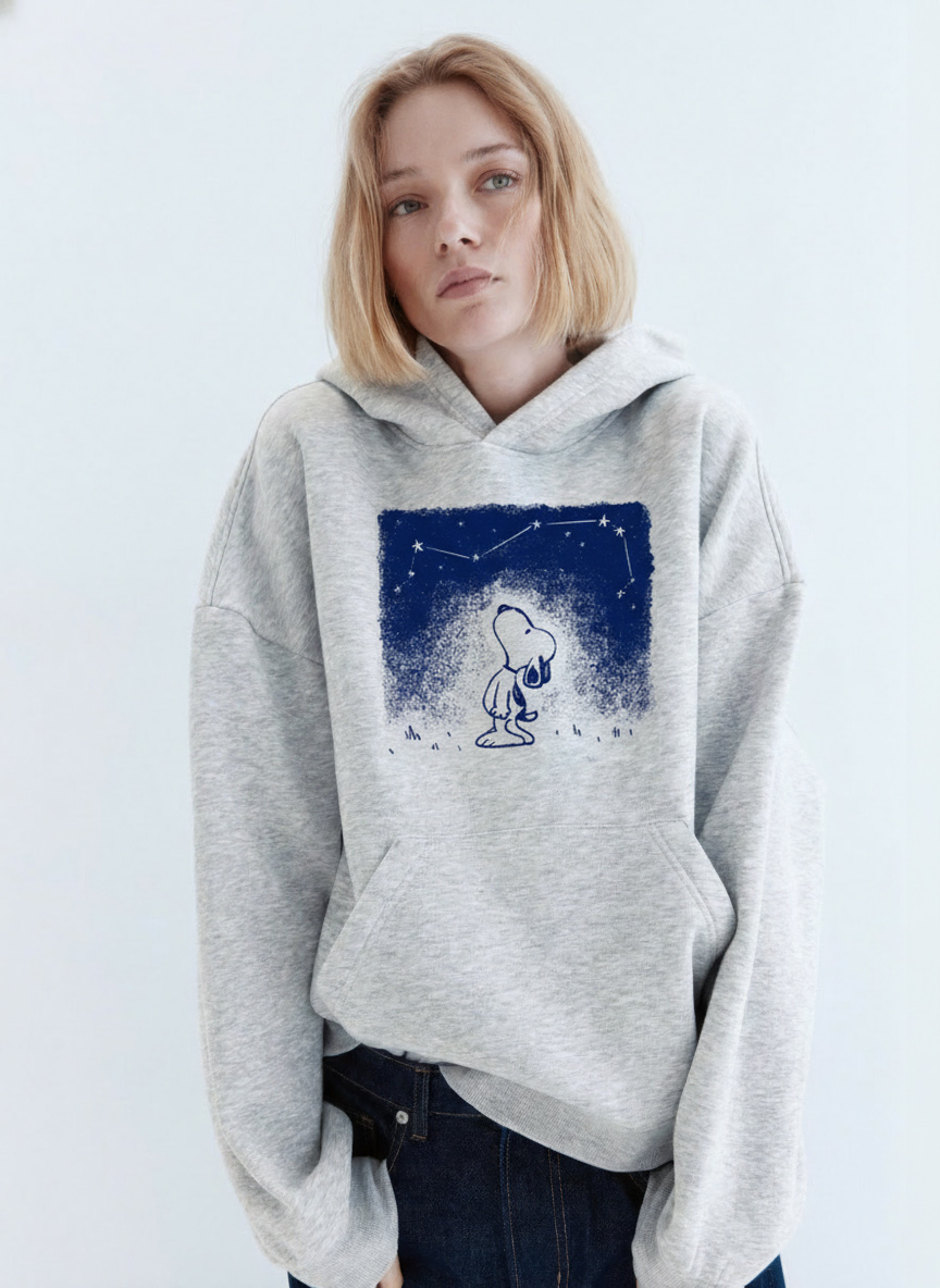 Snoopy Starry Night Shirt | Nostalgic Snoopy Constellation Aesthetic Tee - Image 3