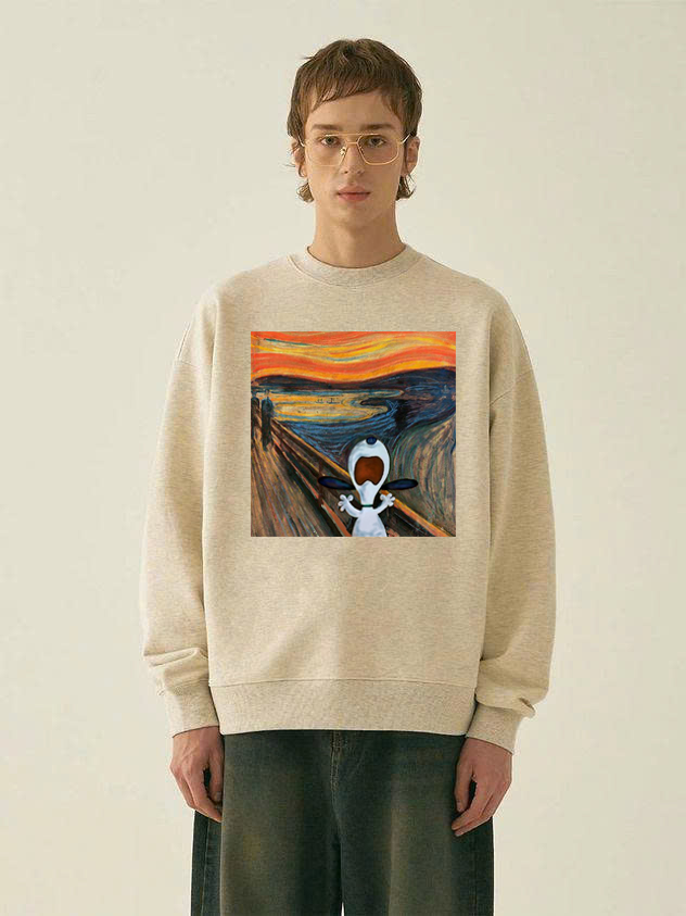 Skrik x Snoopy Shirt | Snoopy The Scream Funny T-Shirt, Sweatshirt & Hoodie