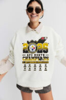Steelers AFC North Champions 2025 Shirt | Pittsburgh Steelers AFC North Champions Skyline Logo 2002–2025 T-Shirt, Sweatshirt & Hoodie